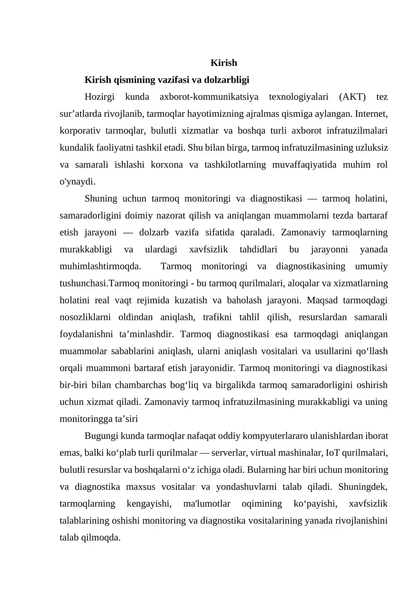 Tarmoq manitoringi va diagnostikasi uchun zamonaviy vositalar 2