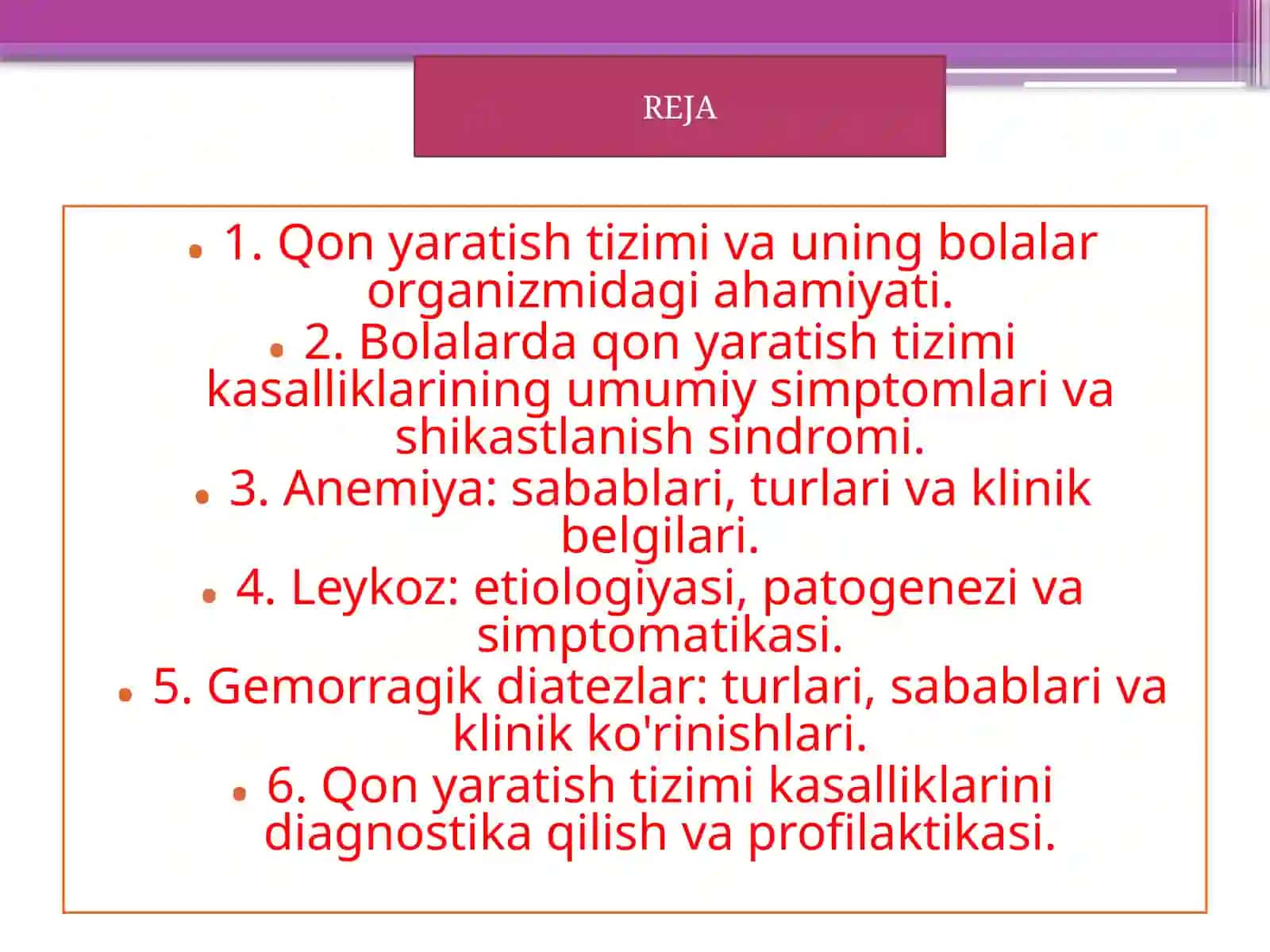 Qonyaratishtizimi, shikastlanish sindromi va simyotikasi 2