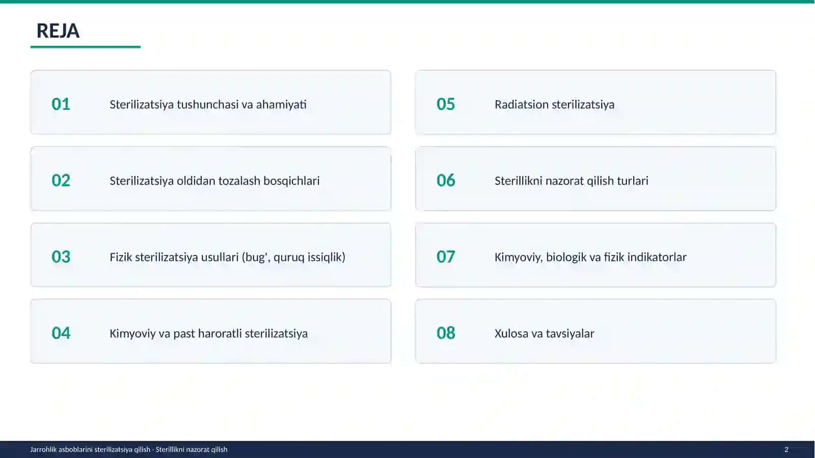 JARROHLIK ASBOBLARINI STERILIZATSIYA QILISH USULLARI 2