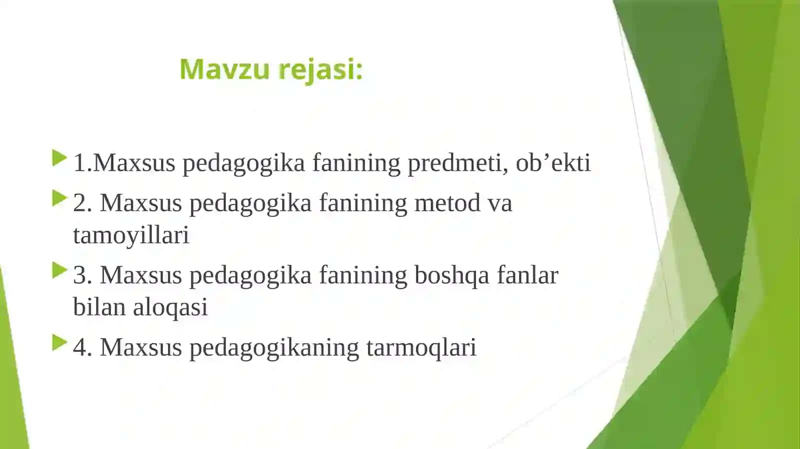 Maxsus pedagogika fanining predmeti, ob’ekti, boshqa fanlar bilan aloqasi 2