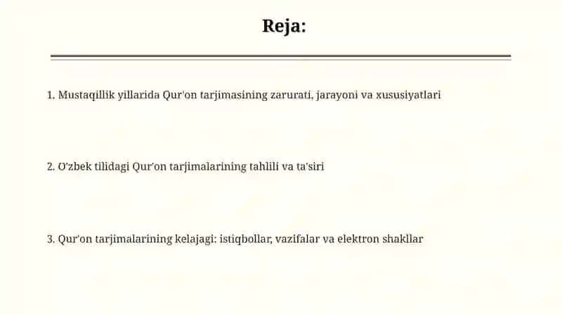 Mustaqillik yillarida Qurʼonning oʼzbek tiliga tarjima qilinishi 2
