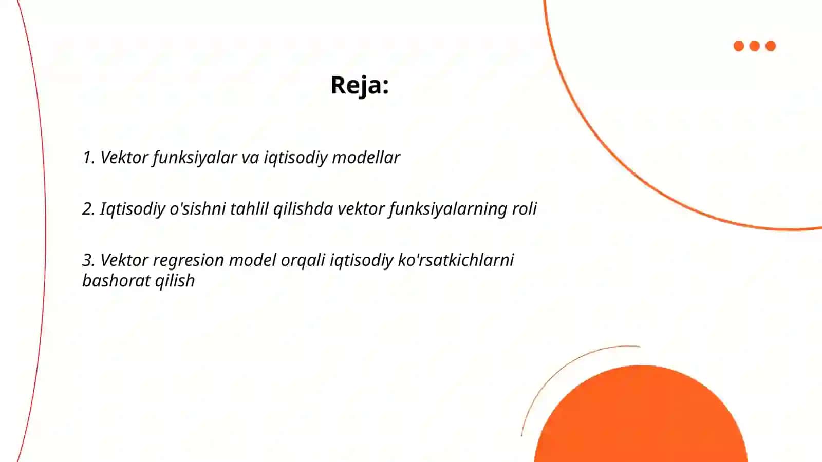 Vektor funksiyalar va iqtisodiy modellar 2