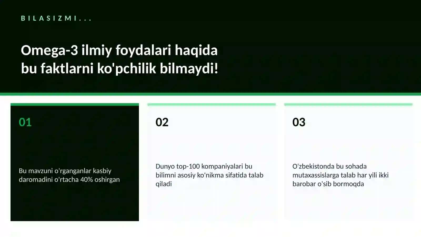 Omega-3 ilmiy foydalari 2