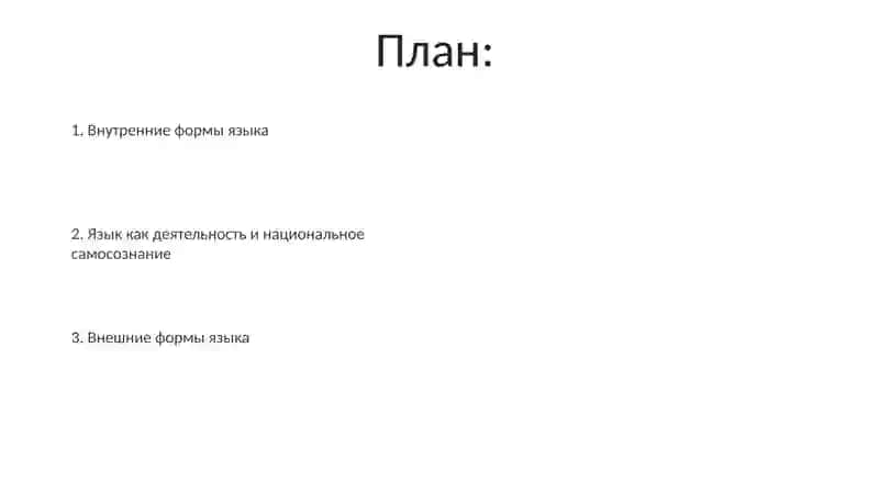 Язык как деятельность и национальное сознание. Внутренняя и внешняя формы языка 2