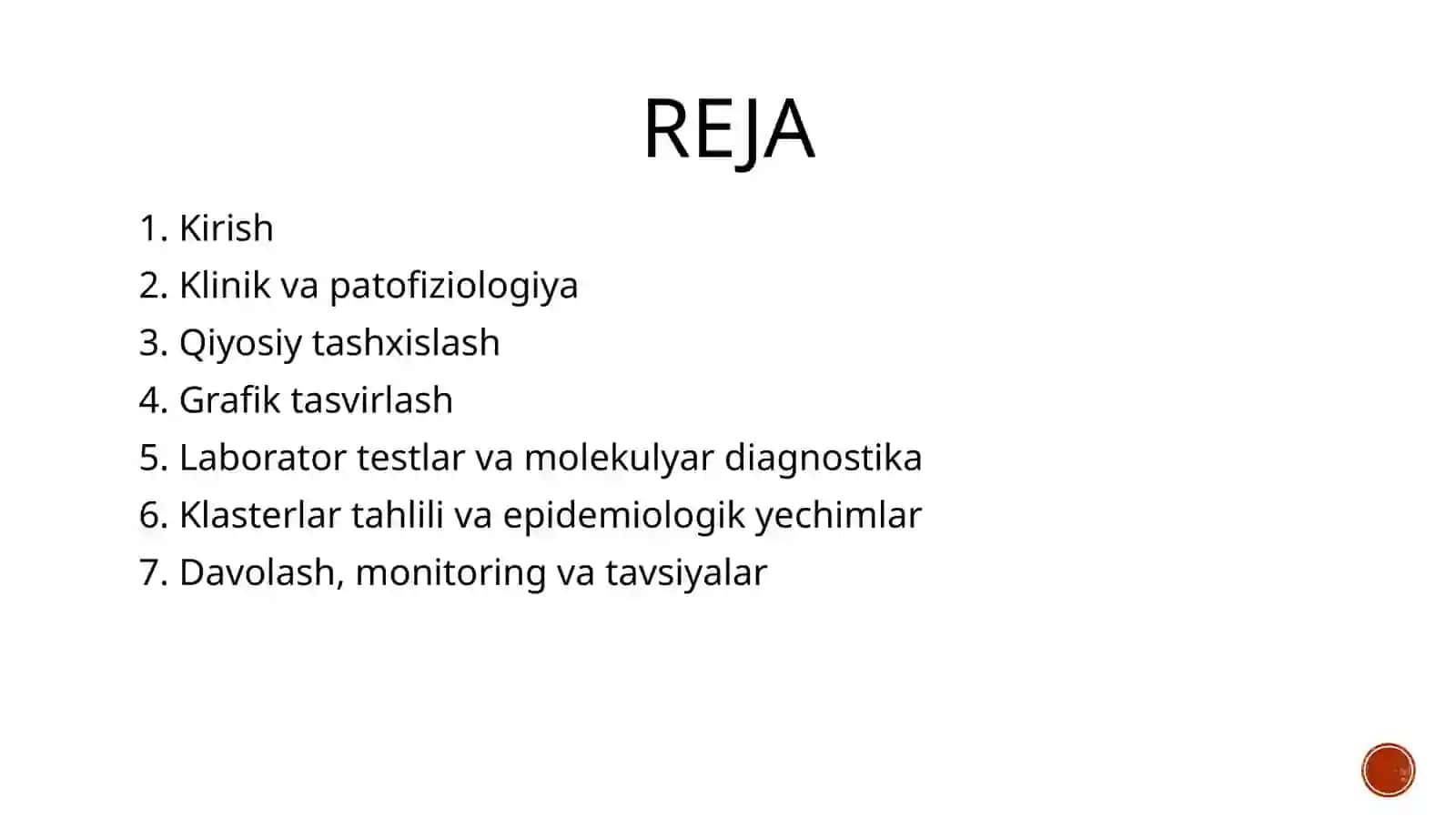 O‘pkaning tarqoq tuberkulyozi – qiyosiy tashxislash, grafik tasvirlash, testlar va klasterlar yechish 2