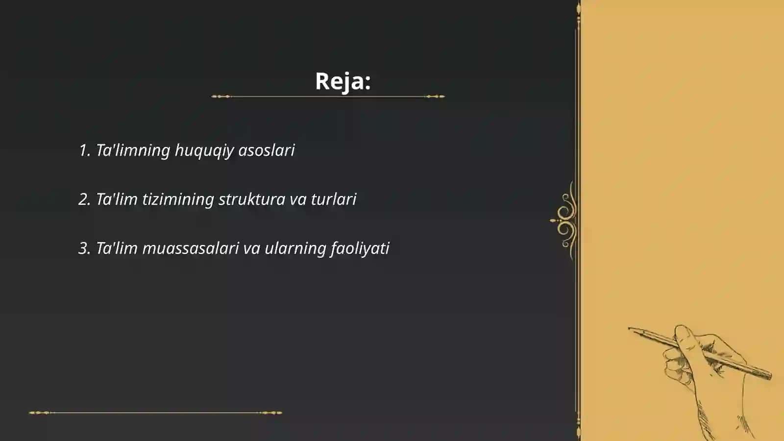 Ta'limning huquqiy asoslari va tizimi 2