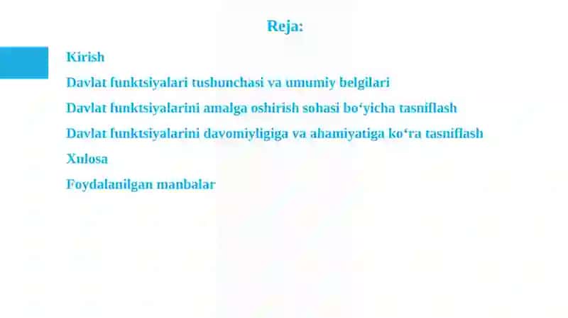 Davlat funktsiyalarini tasniflash 2