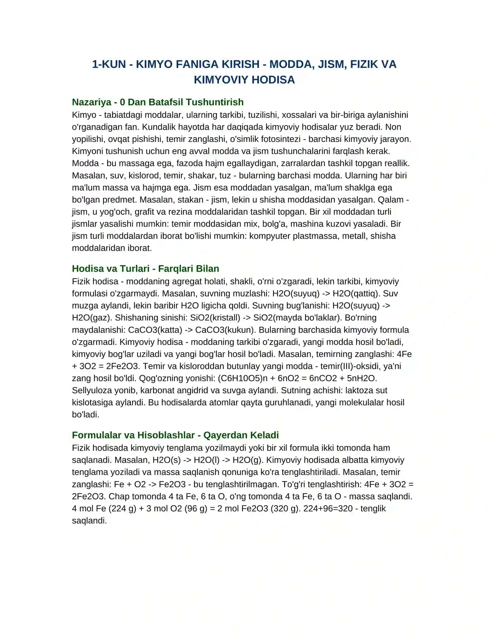 KIMYO Darsligi 0 dan boshlab (Qo'llanma) 2