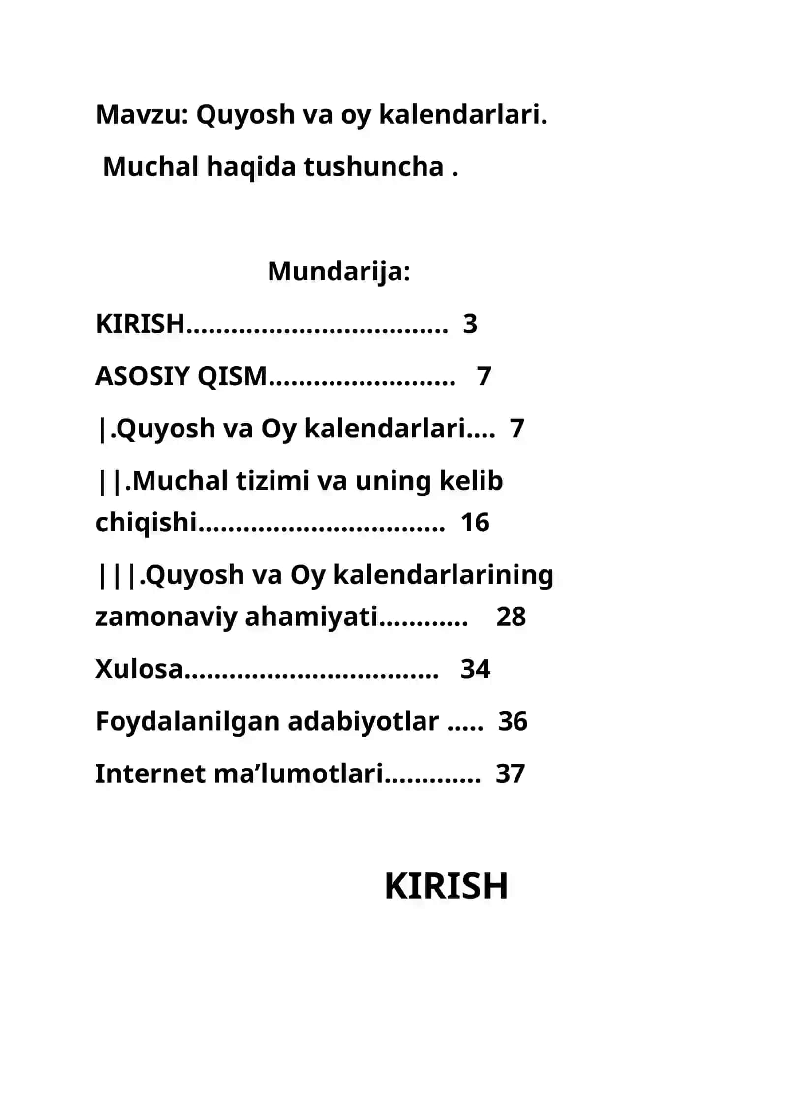 Umumiy astronomiya - Quyosh va oy kalendarlari. Muchal haqida tushuncha 2