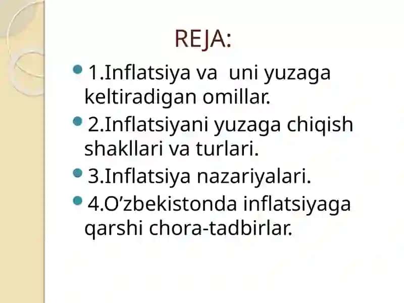 Inflyatsiyaning mohiyati va shakllari 2
