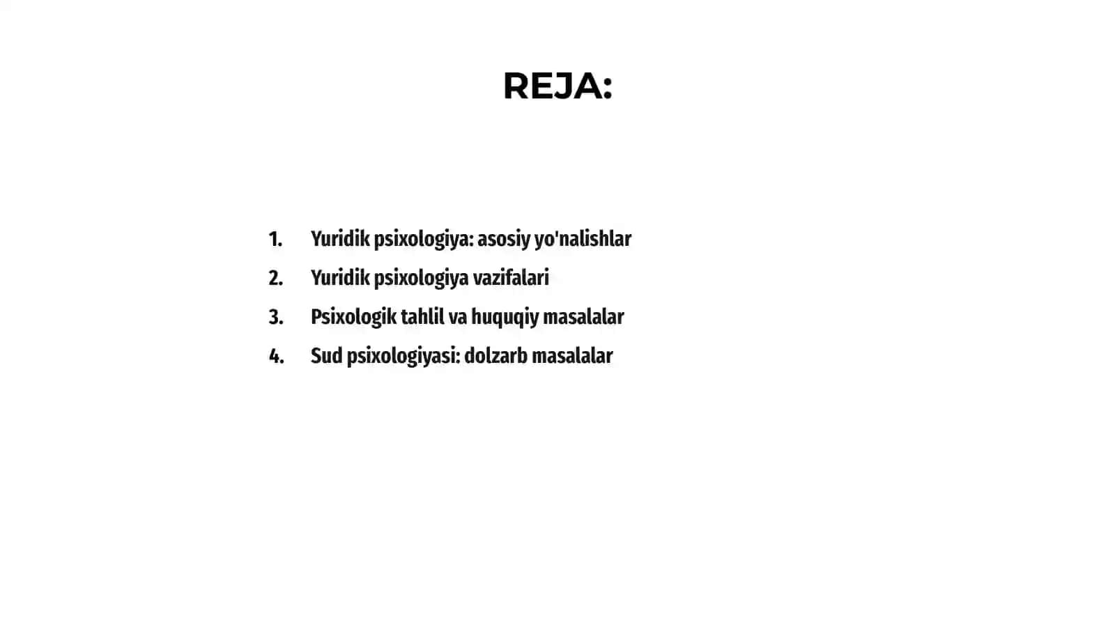 Yuridik psixologiya: asosiy yo'nalishlar 2
