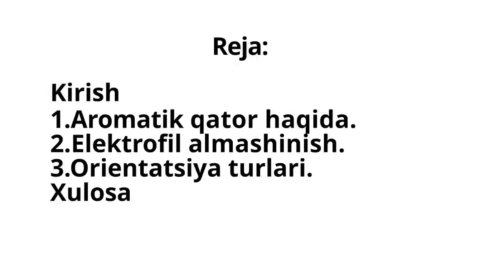 Aromatik qatordagi elektroﬁl almashinish 2