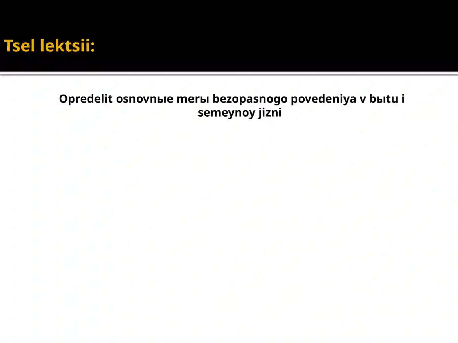 Maishiy hayotdagi xavflar va hayot xavfsizligi 2