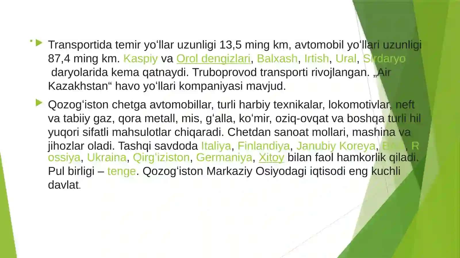 Qozog‘iston Respublikasi transporti 2