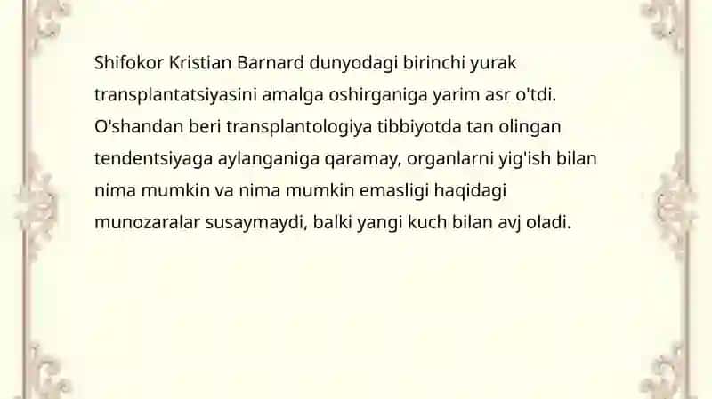Murda donorligida rozilik prezumpsiyasi haqida 2