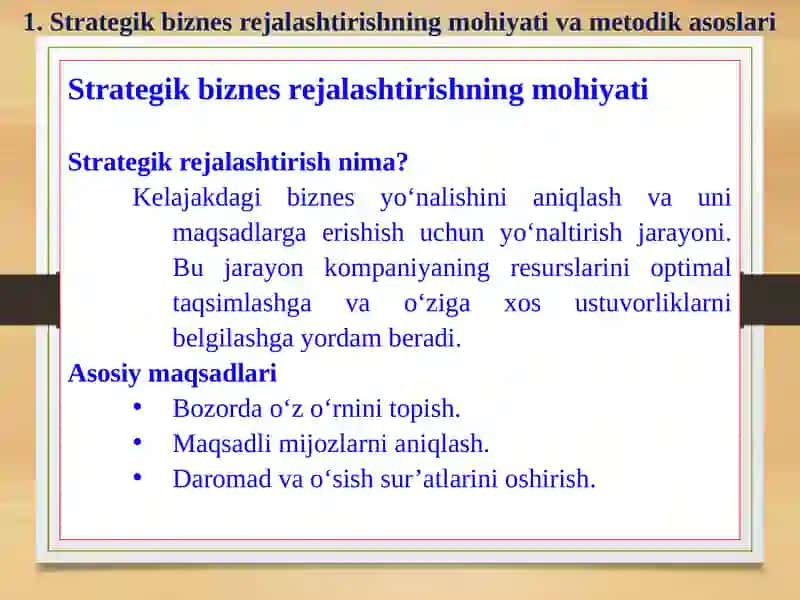 Biznes g‘oya tahlilini metodik asoslari 2