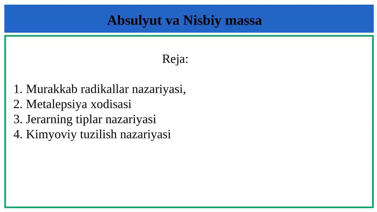 XIX asrning o‘rtalarida organik kimyoda nazariyalar kurashi 2