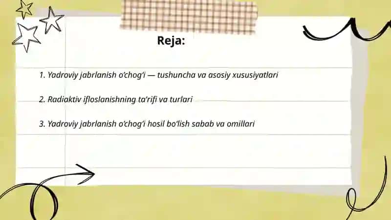 Yadroviy jabrlanish o’chog’i — tushuncha va asosiy xususiyatlari 2