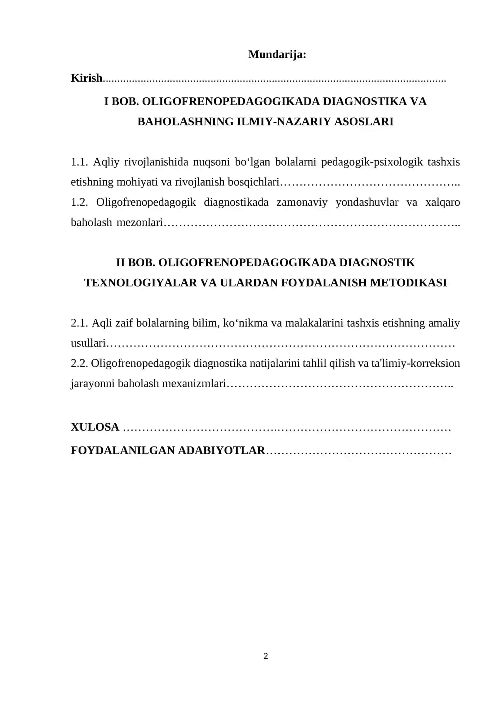Oligofrenopedagogikada diagnostika va baholash metodlari 2