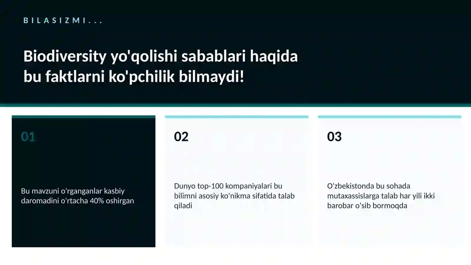 Biodiversity yo'qolishi sabablari 2