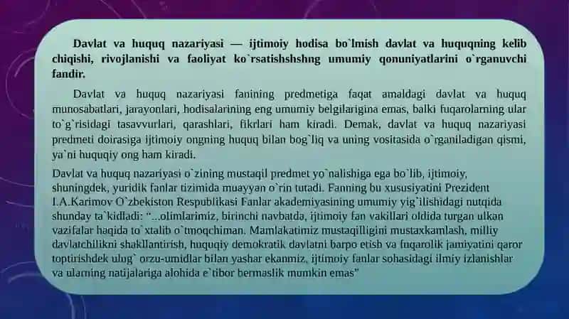 Davlat va huquq nazariyasi 2