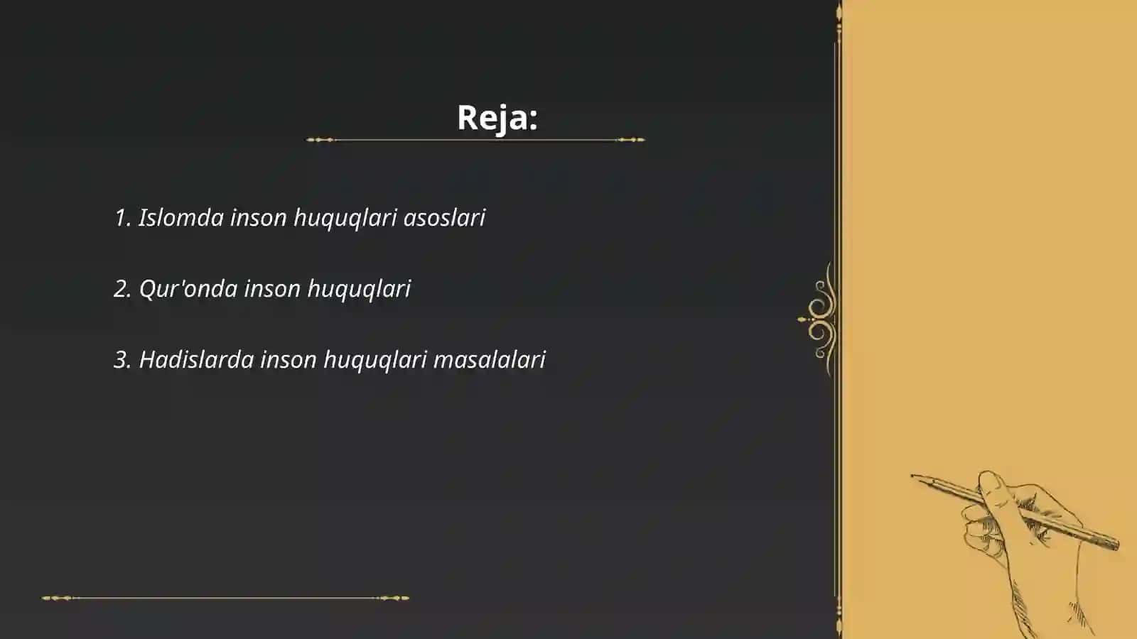 Islomda inson huquq va erkinliklarini ta'minlanishining o'ziga xos jihatlari 2