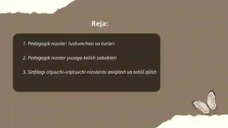 Pedagogik nizolar va ularni bartaraf etish tehnologiyasi 2