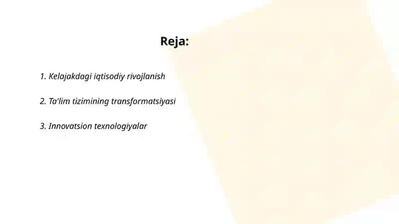 Kelajakdagi O’zbekiston 2