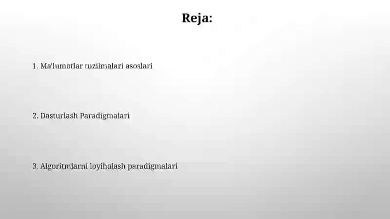 Algoritmlashtirish va dasturlash asoslari 2