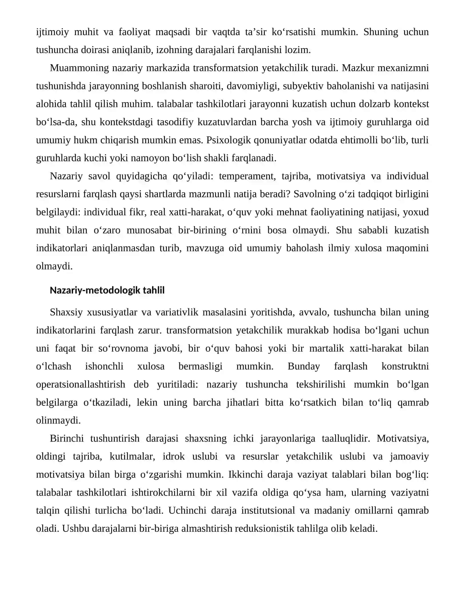 YETAKCHILIK USLUBI VA JAMOAVIY MOTIVATSIYANING INDIVIDUAL FARQLARI 2
