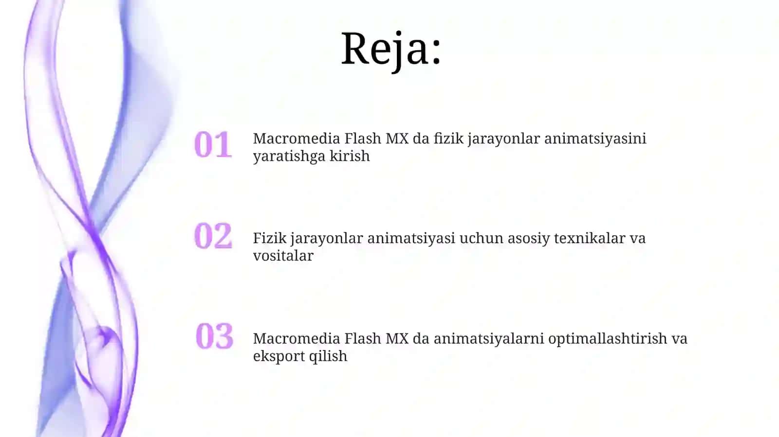 Macromedia Flash MX dasturida fizik jarayonlar animatsiyalarini yaratish 2