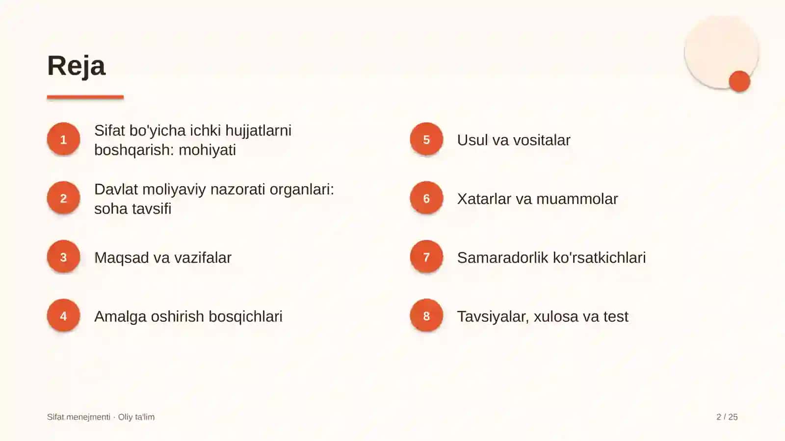 davlat moliyaviy nazorati organlarida sifat bo'yicha ichki me'yoriy hujjatlarni boshqarish 4574 2