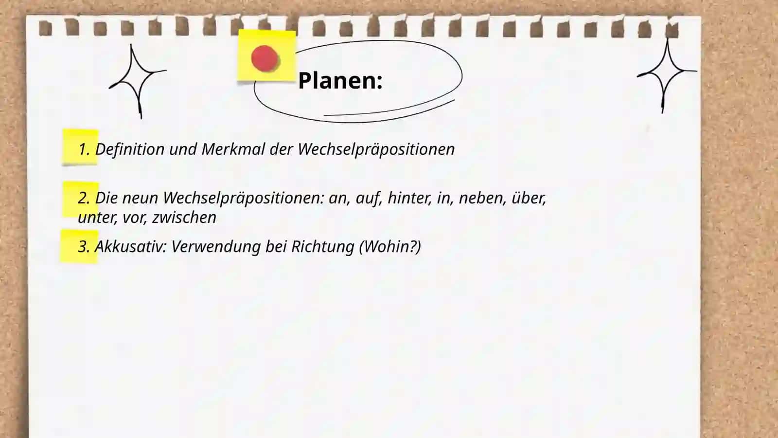 Wechselpräpositionen 2