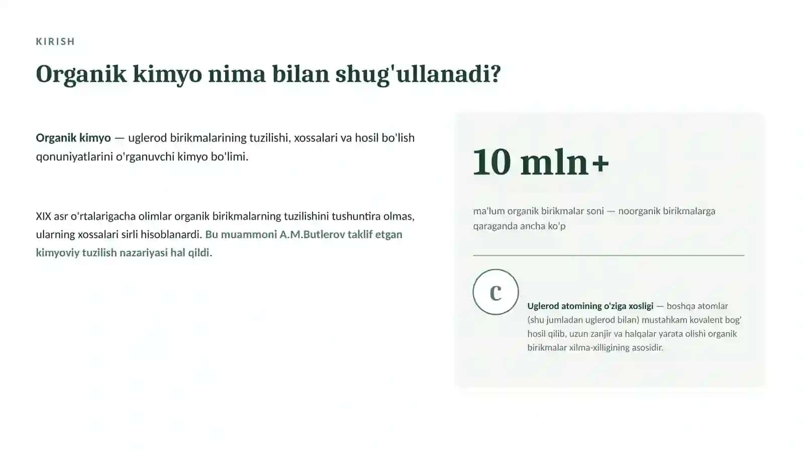 Organik birikmalarni tuzilish nazariyalari 2