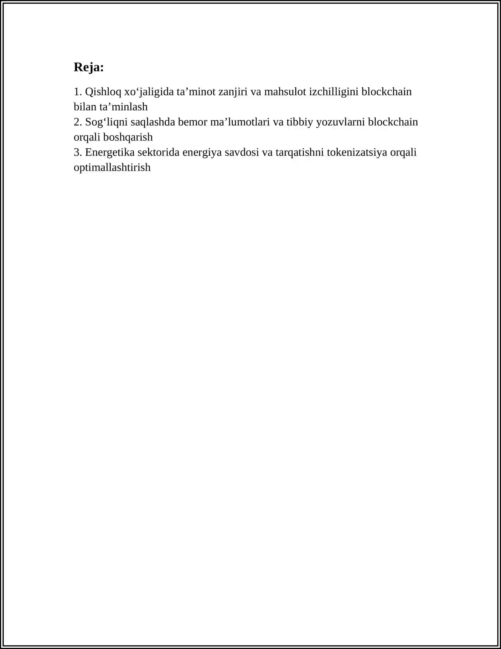 MILLIY IQTISODIYOTNI TURLI SOHALARIDA BLOKCHEYN TEXNOLOGIYASIDAN FOYDALANISH YULLARI 2