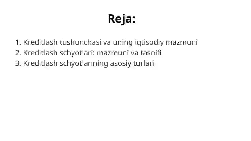 KREDITLASH VA SSUDA SCHYOTLARINING TURLARI 2