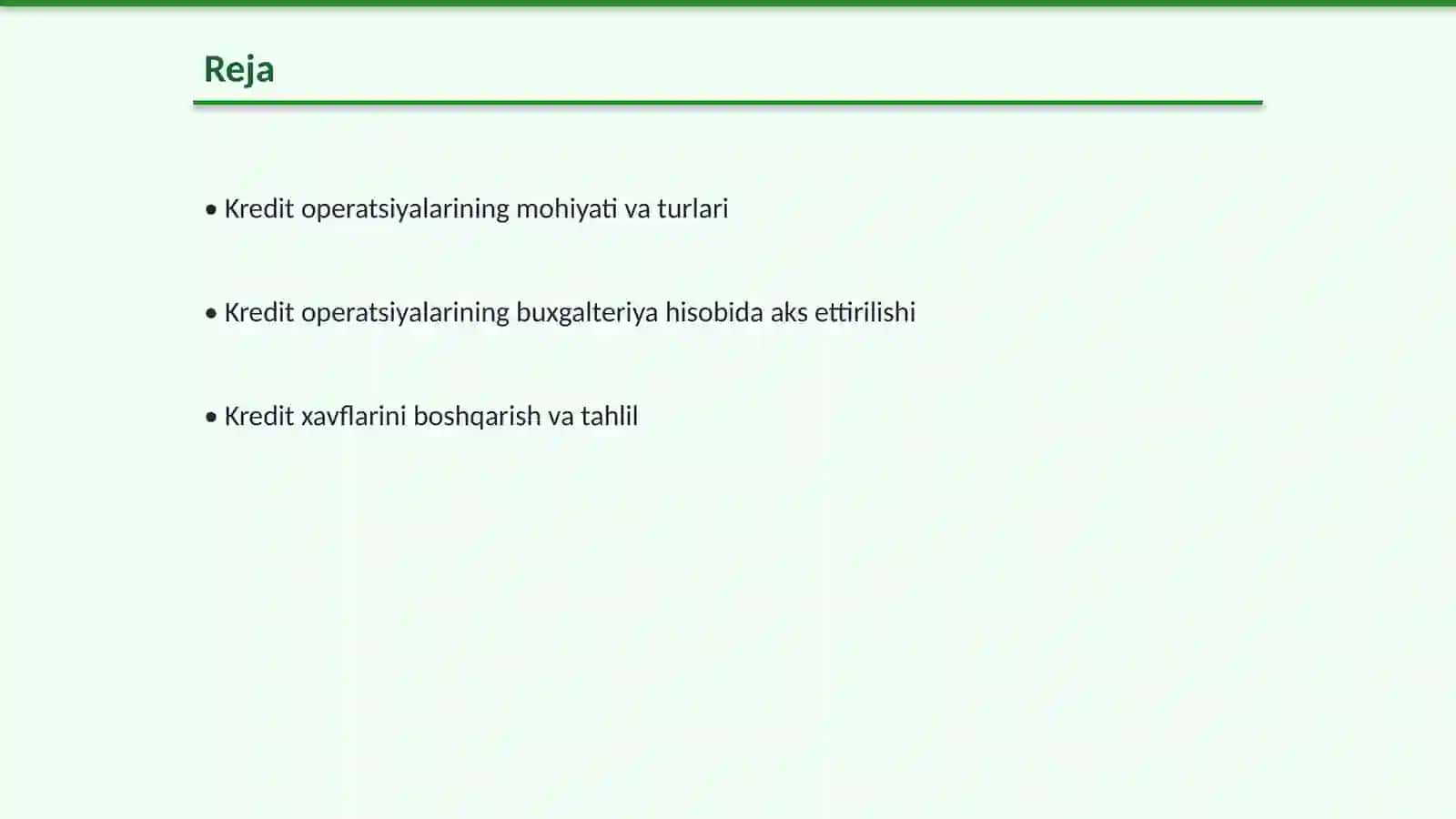 Banklarda kredit operatsiyalarining buxgalteriya hisobi 2