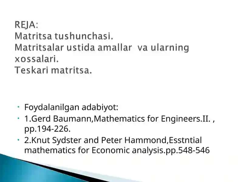 Matritsalar 2