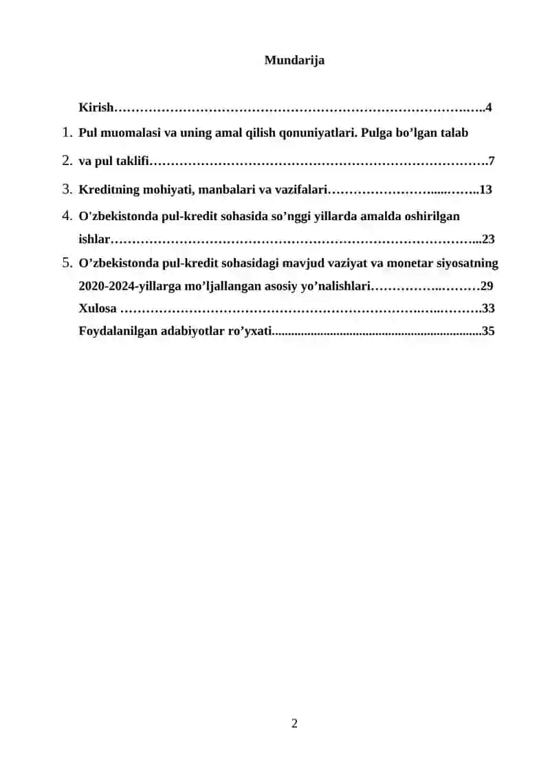 O‘ZBEKISTONDA KREDIT TIZIMINI TASHKIL ETISHNING TAMOYILLARI 2