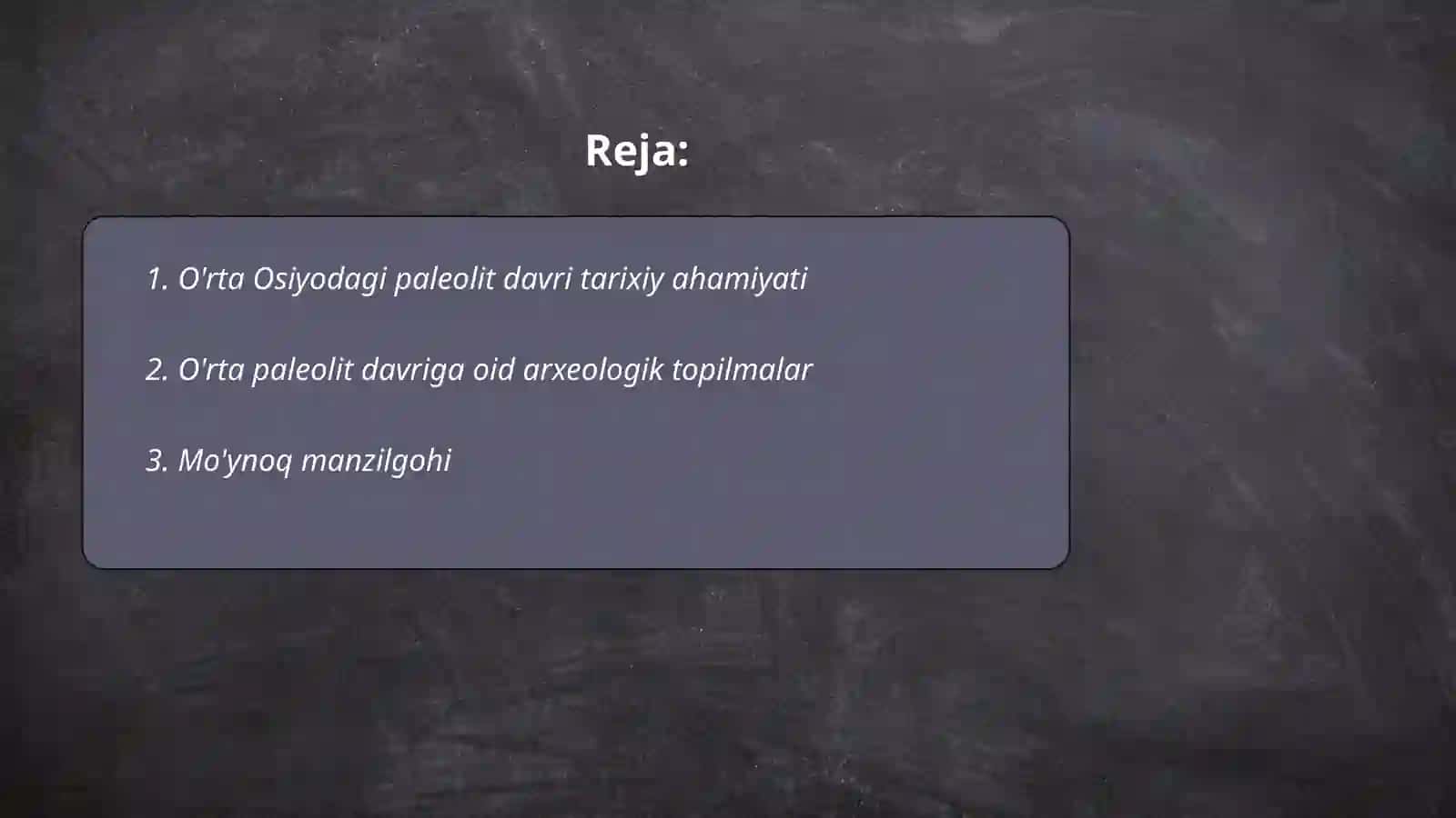 O'rta Osiyodagi o'rta paleolit davri ibtidoiy manzilgohlari haritasini tuzish 2