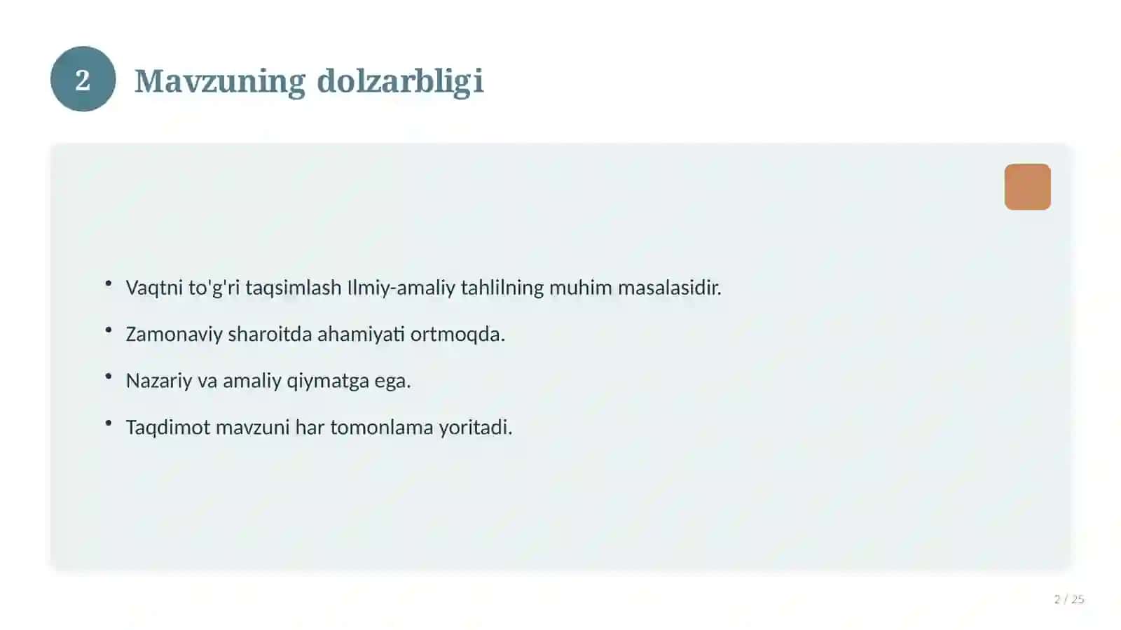 Vaqtni to'g'ri taqsimlash 2