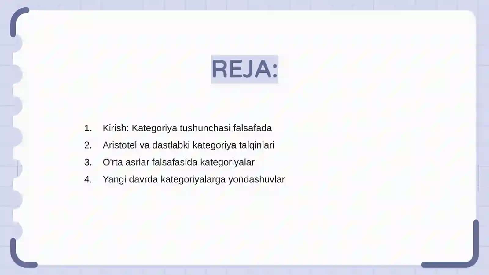 Falsafa tarixida kategoriyalarga yondashuvlarning hilma-xilligi 2
