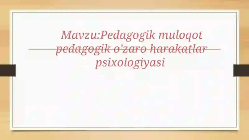 Pedagogik muloqot 2