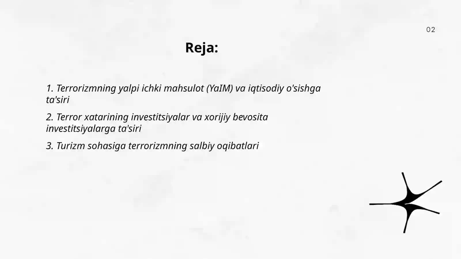 Terrorizmning iqtisodiy xavfsizlikka ta’siri 2