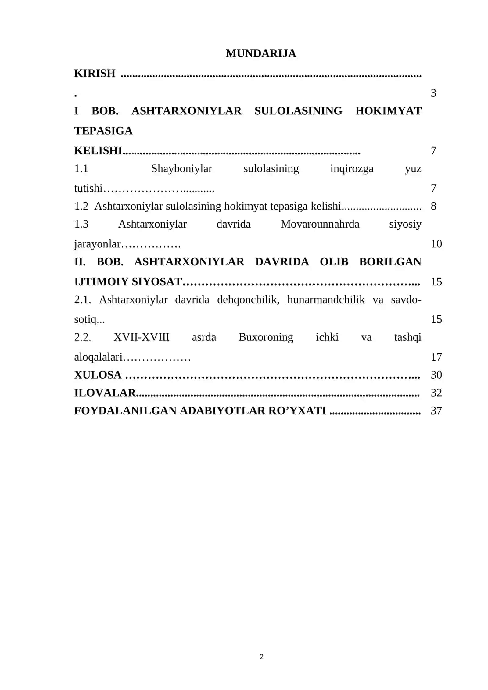 Ashtarxoniylar davrida Movarounnahrda siyosiy jarayonlar. 2