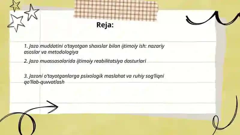 Jazo muddatini oʻtayotgan shaxslar bilan Ijtimoiy ish 2