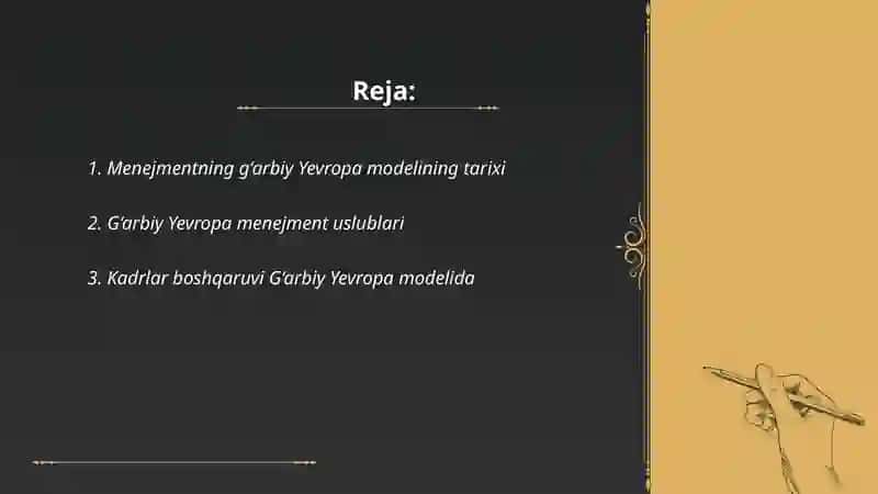 Menejmentning g’arbiy yevropa modeli 2