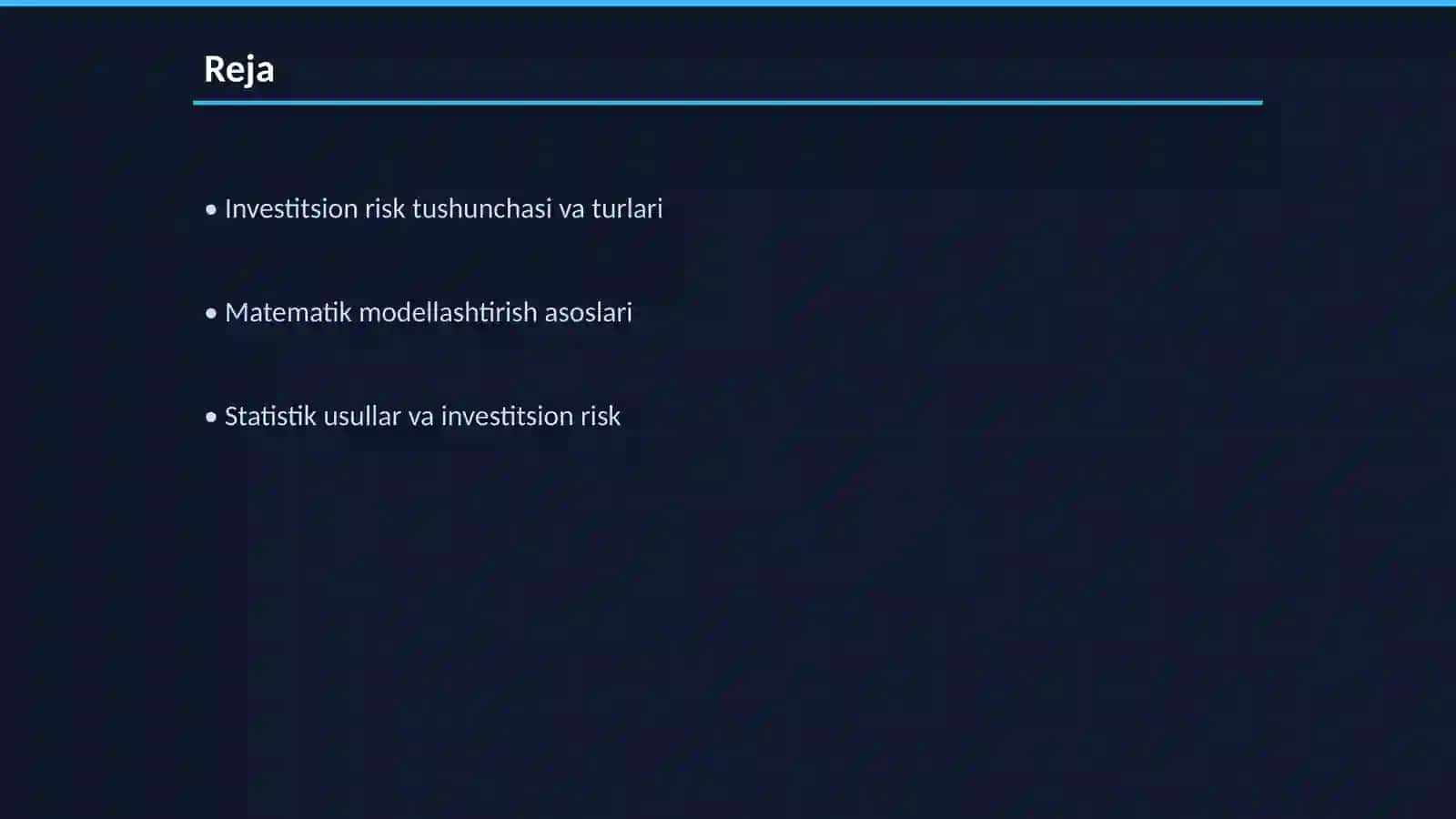 Investitsion riskni matematik modellash 2