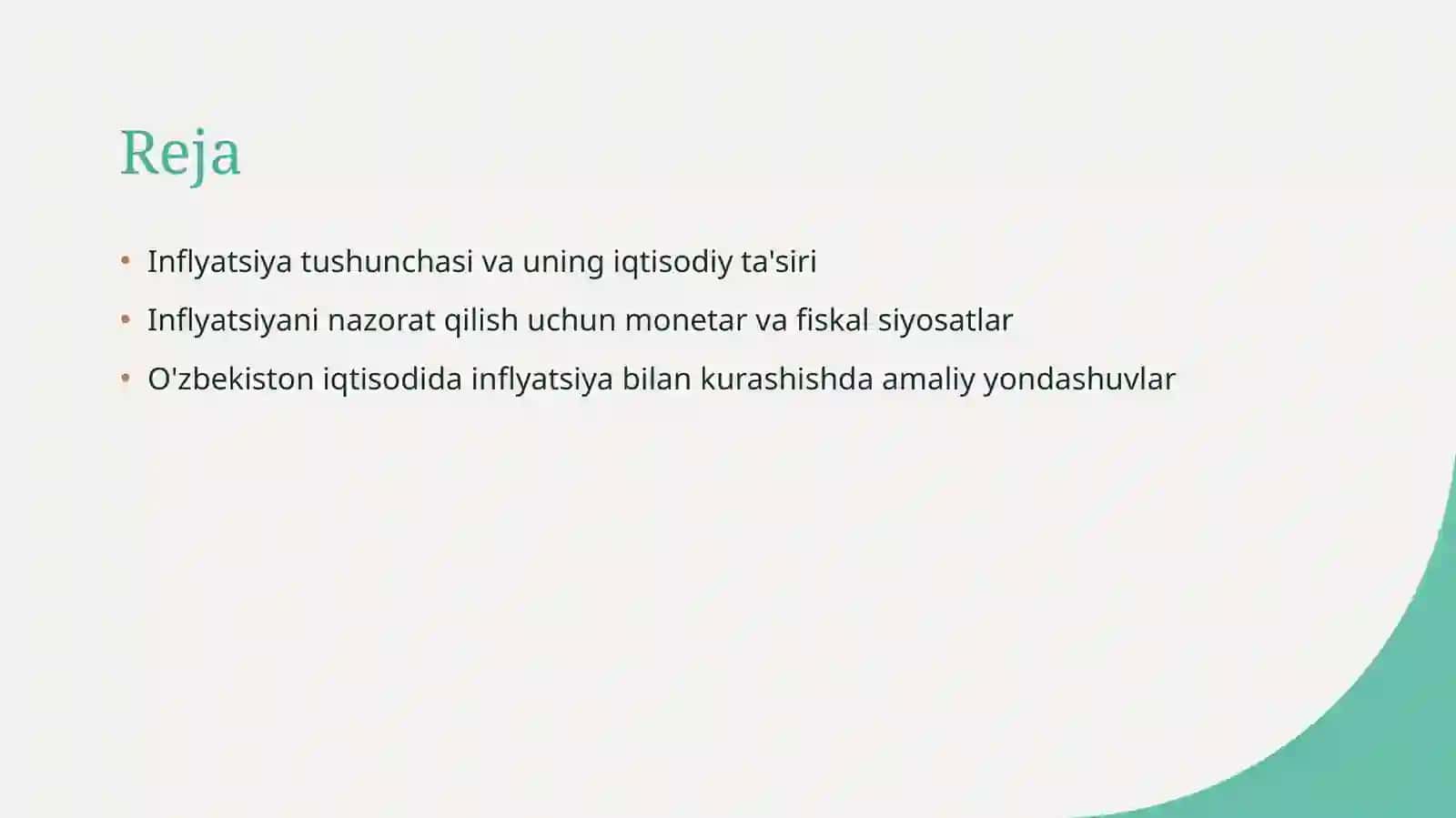 Inflyatsiya va inflyatsiyaga qarshi siyosat 2