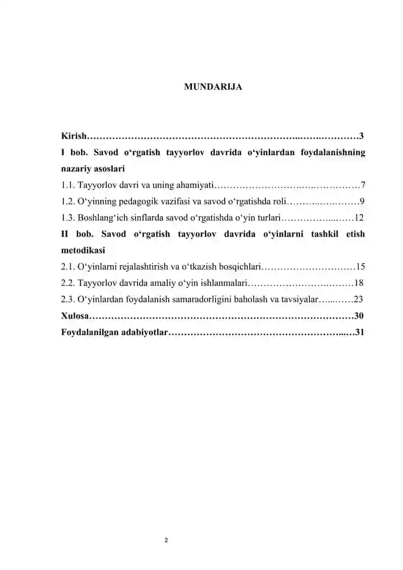 Savod o‘rgatish tayyorlov davrida o‘yinlardan foydalanish            |      Savod o‘rgatish tayyorlov davrida o‘yinlardan foydalanish 2